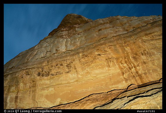 Cliff with Hundred Handprints panel. Grand Staircase Escalante National Monument, Utah, USA (color)