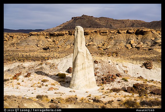 Siltstone spire, Wahweap Wash. Grand Staircase Escalante National Monument, Utah, USA (color)