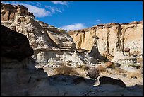 Cliff amphitheater with caprocks, Wahweap Wash. Grand Staircase Escalante National Monument, Utah, USA ( color)