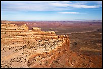 Valley of the Gods and cliff from edge of Cedar Mesa. Bears Ears National Monument, Utah, USA ( color)