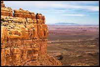Cliff edge of Cedar Mesa above Valley of the Gods. Bears Ears National Monument, Utah, USA ( color)