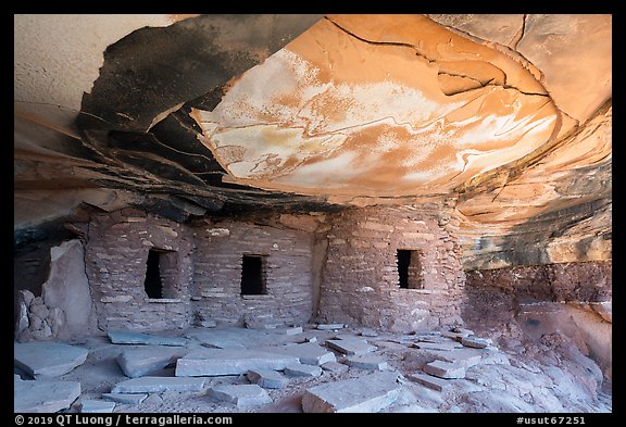 Fallen Roof Puebloan Ruin. Bears Ears National Monument, Utah, USA (color)