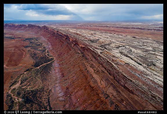 Aerial view of Comb Ridge monocline. Bears Ears National Monument, Utah, USA (color)