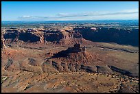 Aerial view of butte and cliffs, Valley of the Gods. Bears Ears National Monument, Utah, USA ( color)