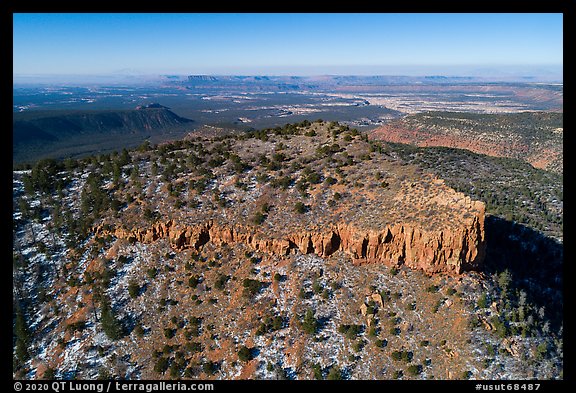 Aerial view of West Bears Ears Butte and Cedar Mesa. Bears Ears National Monument, Utah, USA (color)