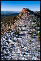 Aerial view of snowy West Bears Ears Butte. Bears Ears National Monument, Utah, USA ( color)