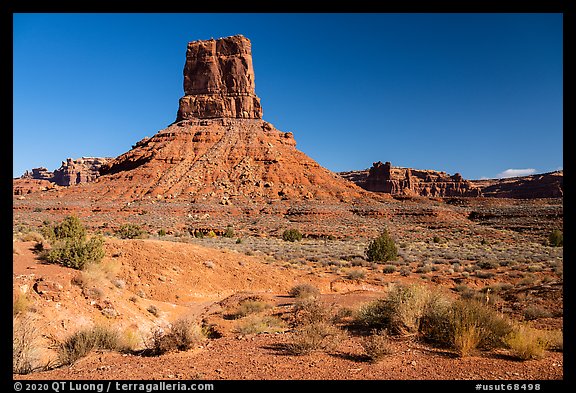 Castle Butte, Valley of the Gods. Bears Ears National Monument, Utah, USA (color)