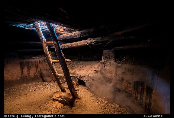 Inside Perfect Kiva. Bears Ears National Monument, Utah, USA (color)