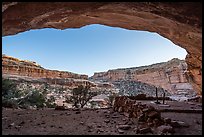 Looking out of alcove from Perfect Kiva. Bears Ears National Monument, Utah, USA ( color)