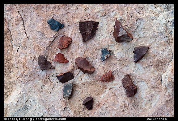 Close-up of arrowheads. Bears Ears National Monument, Utah, USA (color)