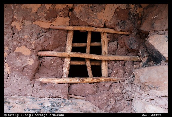 Window of Jailhouse Ruins. Bears Ears National Monument, Utah, USA (color)