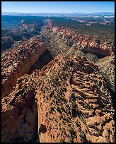 Aerial view of red cliffs and Long Canyon. Grand Staircase Escalante National Monument, Utah, USA ( color)