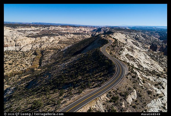 Aerial view of SB 12 on Hogback Ridge. Grand Staircase Escalante National Monument, Utah, USA (color)