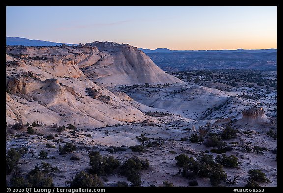 Slickrock at dawn near Heads of the Rocks. Grand Staircase Escalante National Monument, Utah, USA (color)