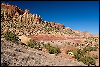 Wingate Sandstone cliffs, Burr Trail. Grand Staircase Escalante National Monument, Utah, USA ( color)