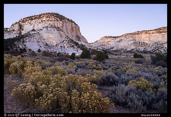 Johnson Canyon at dusk. Grand Staircase Escalante National Monument, Utah, USA (color)