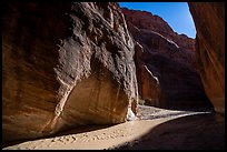 Paria River Canyon with narrow band of light. Paria Canyon Vermilion Cliffs Wilderness, Arizona, USA ( color)