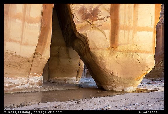 Sliderock Arch. Paria Canyon Vermilion Cliffs Wilderness, Arizona, USA (color)