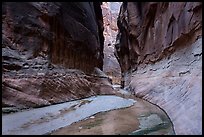 Clear waters of Buckskin Gulch at the confluence. Paria Canyon Vermilion Cliffs Wilderness, Arizona, USA ( color)