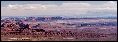 Distant view of Valley of the Gods. Bears Ears National Monument, Utah, USA (Panoramic color)