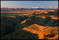 San Juan drainage from Muley Point, with Monument Valley in the background, morning. Bears Ears National Monument, Utah, USA