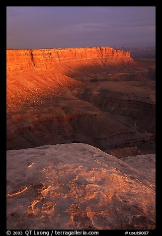 Cliffs near Muley Point, sunset. Utah, USA (color)