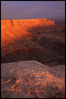 Cliffs near Muley Point, sunset. Utah, USA (color)