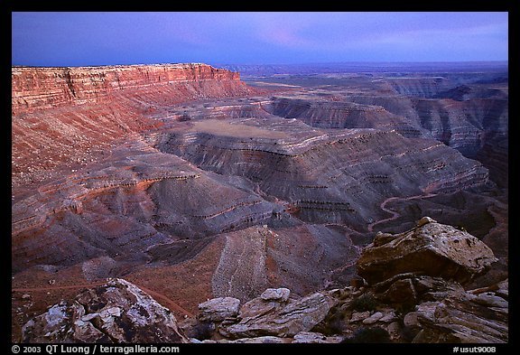 Cliffs near Muley Point, dusk. Bears Ears National Monument, Utah, USA (color)