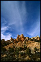 Hoodoos and clouds, Red Canyon, Dixie National Forest. Utah, USA (color)