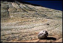 Boulder and striated Sandstone, Burr Trail, Grand Staircase Escalante National Monument. Grand Staircase Escalante National Monument, Utah, USA ( color)