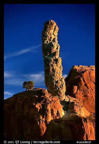 Sand Pipes (rock column), sunset, Kodachrome Basin State Park. Utah, USA (color)