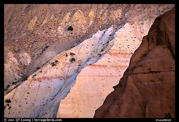 Multicolored cliffs of Entrada sandstone, Kodachrome Basin State Park. Utah, USA (color)