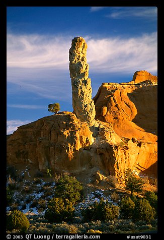 Chimney Rock, the largest sand pipe, sunset, Kodachrome Basin State Park. Utah, USA