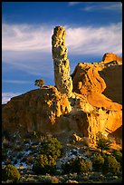 Chimney Rock, the largest sand pipe, sunset, Kodachrome Basin State Park. Utah, USA ( color)