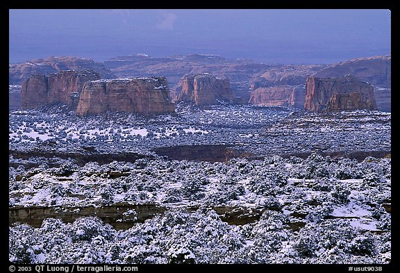 Cliffs in recent snow, San Rafael Swell. Utah, USA (color)