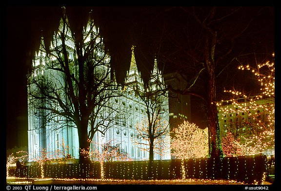 Great temple of the Church of Jesus Christ of Latter-day Saints, Salt Lake City. Utah, USA (color)