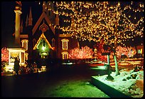 Temple Square with Christmas lights,Salt Lake City. Utah, USA