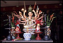 Altar with a multiple-armed buddhist statue. Ho Chi Minh City, Vietnam ( color)
