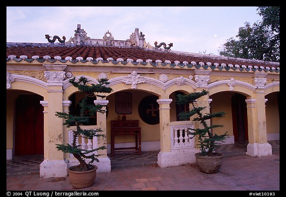 Low profile exterior of the Giac Vien Pagoda, district 11. Ho Chi Minh City, Vietnam (color)