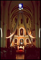 Christmas night mass, Cathedral St Joseph. Ho Chi Minh City, Vietnam (color)