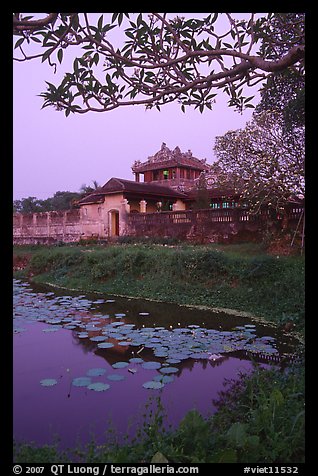 Imperial library at dusk, citadel. Hue, Vietnam (color)