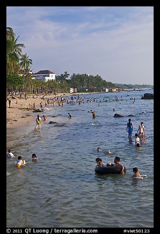 Water play on Long Beach, Duong Dong. Phu Quoc Island, Vietnam (color)