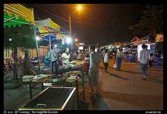 Restaurant, Dinh Cau Night Market. Phu Quoc Island, Vietnam (color)