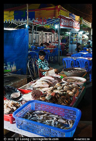 Seafood, Dinh Cau Night Market. Phu Quoc Island, Vietnam (color)