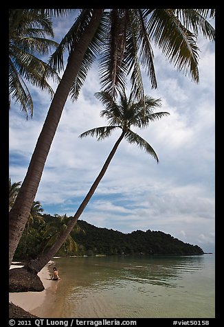 Bai Sau beach and woman. Phu Quoc Island, Vietnam