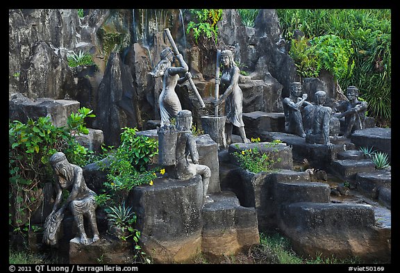 Sculptures near Suoi Tranh. Phu Quoc Island, Vietnam (color)