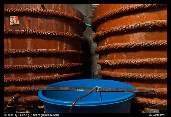 Manufacturing of fish sauce, Duong Dong. Phu Quoc Island, Vietnam