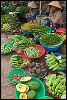 Women selling fruit and vegetables at market, Duong Dong. Phu Quoc Island, Vietnam (color)