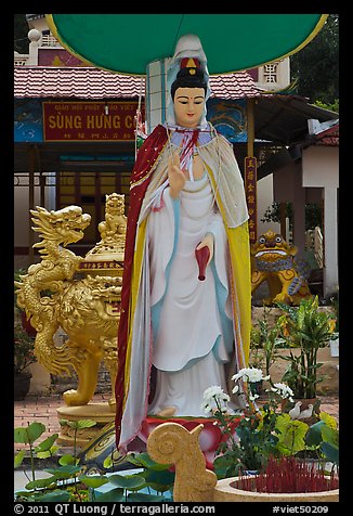 Statue in front of buddhist temple, Duong Dong. Phu Quoc Island, Vietnam