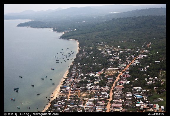 Aerial view, Duong Dong. Phu Quoc Island, Vietnam (color)